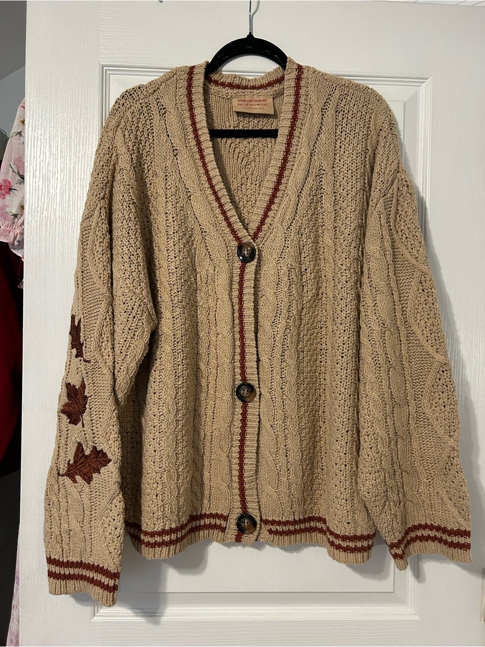 Taylor Swift Inspired All to Well Autumn Leaves Cable Knit Cardigan Sweater